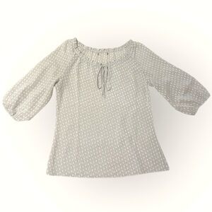 Banana Republic Sheer Cream Dotted Blouse